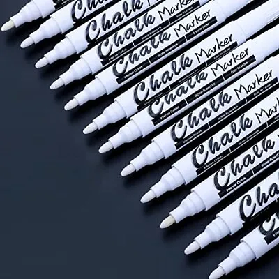$12.91 • Buy White Liquid Chalk Markers 12 Pack Chalkboard Markers Erasable Glass Markers Was