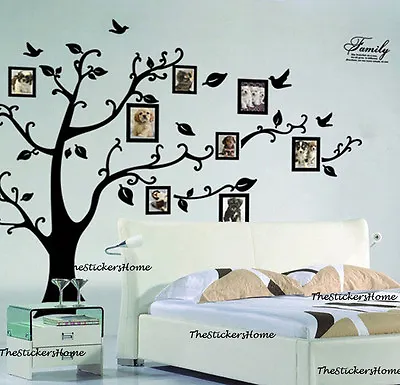 Huge Family Tree Wall Stickers Photo Frame Art Decals Home Decor UK • £8.47
