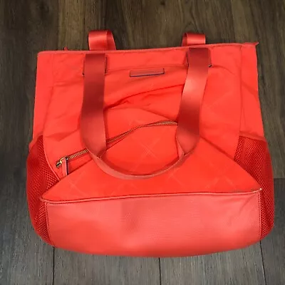 Vera Bradley Preppy Poly NoSo Tote Bag Orange Laptop Satchel Everyday Bag • $25
