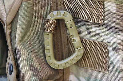 £1.99 • Buy ABS Tactical Carabiners MOLLE Webbing, Helmet Clip Green, Black Or Tan