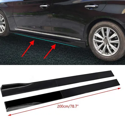 $46.95 • Buy 78.7  Side Skirt Extension Body Lip Splitters For Mazda 2 3 5 6 CX-3 CX5 Black
