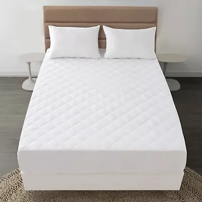 Quilted Mattress Pad Deep Pocket Up To 16'' Microfiber Luxury Breathable Topper • $21.99