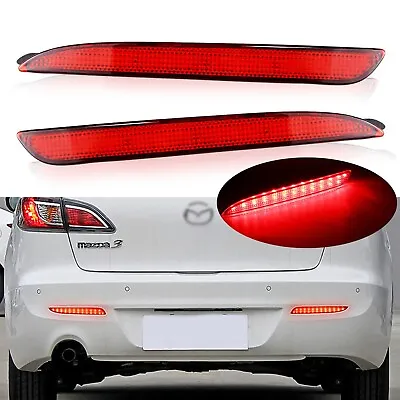 Red Lens LED Bumper Reflector Tail Brake Stop Light For 2010-13 Mazda 3 Axela BL • $24.99