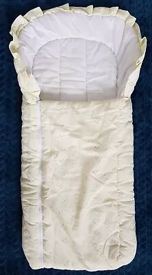 Vintage Mothercare Baby Nest Broderie Anglaise Cream Floral Sleeping Bag Made GB • £24