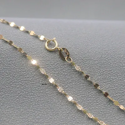 Pure Solid 18K Yellow Gold Necklace 1.8mmW Lip Chain For Women 20 L 0.8-1g • $207.01
