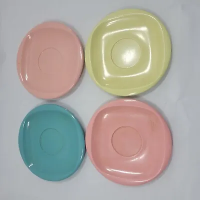 Vintage Boonton Ware 6  Melmac Plates Round Multicolor Set Of 4 Pretend Play • $17.99