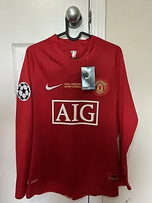 Retro Ronaldo 2008 UCL Final Manchester United Nike Long Sleeve Jersey - Mens L • $85.99