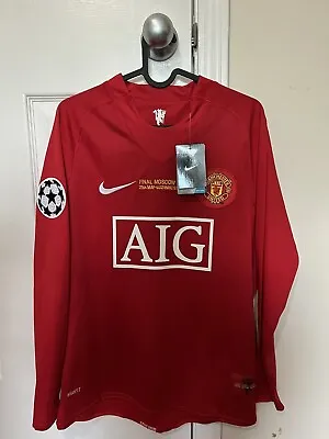 Retro Ronaldo 2008 UCL Final Manchester United Nike Long Sleeve Jersey - Mens S • $85.99