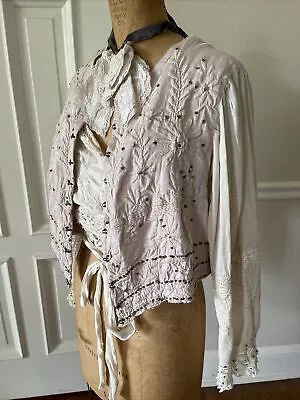 NWT Magnolia Pearl Cotton Silk Penelia Cropped Jacket Sequins Lace Lilac • $375