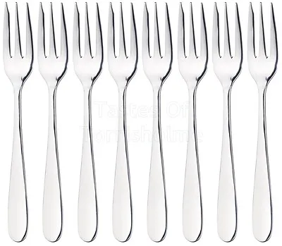 £9.95 • Buy 8 X Masterclass Solid Polished Stainless Steel Small Pastry / Dessert Cake Forks