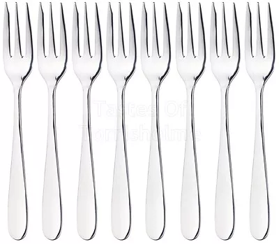 £9.95 • Buy 8 X Masterclass Solid Polished Stainless Steel Small Pastry / Dessert Cake Forks
