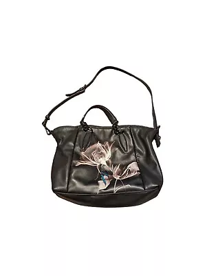 New Simply Vera Wang Graham Soft Satchel Bag Handbag Purse - Black X-ray Floral • $31.99