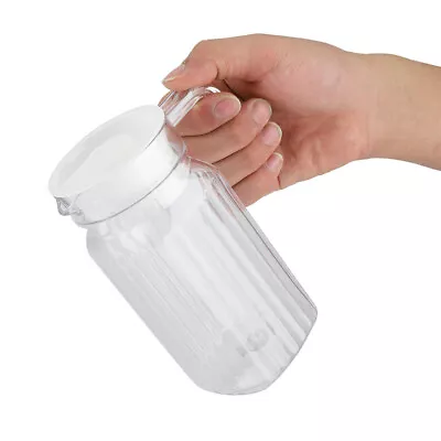 500ml Acrylic Transparent Bottle Striped Water Ice Cold Jug With Lid • £8.82