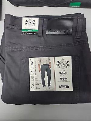 English Laundry Mens  Collin Trousers Stretch Cotton In Iron 38”x30”  • £12.50