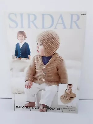 £3 • Buy Sirdar Snuggly Baby Bamboo DK Cardigan, Helmet & Blanket Knitting Pattern 4666
