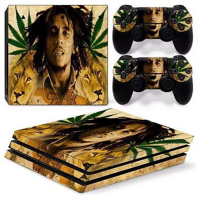 $33.25 • Buy Sony PS4 PLAYSTATION 4 Pro Skin Sticker Screen Protector Set - Bob Marley Motif