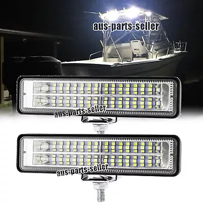 2pcs Alloy 6'' Marine Pontoon Docking 28 LED Work Lights Boat Head Light 12V 24V • $16.85