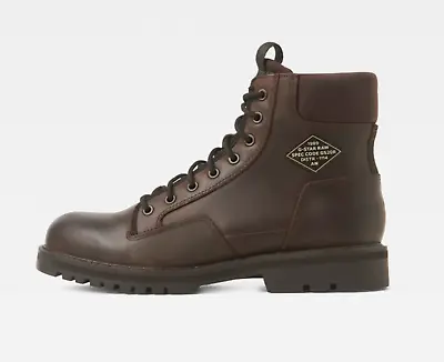 G-STAR Raw Men's Powell Lace-Up Brown Combat Boots N1458 Size 9 US / 42 EU • $197.60