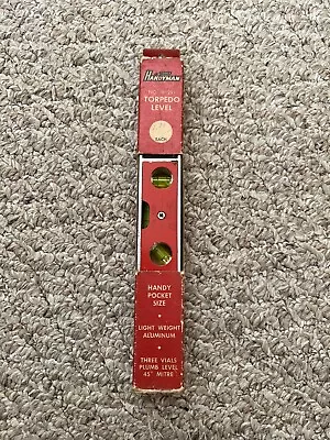 Vintage STANLEY HANDYMAN H1291 TORPEDO LEVEL In Original Box • $19.99