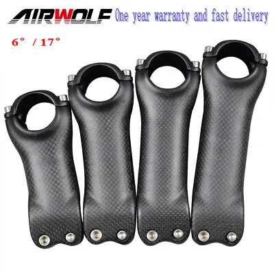 AIRWOLF Carbon Fiber Bicycle Stem 6°/17° For Road Mtb Bike Stems 31.8*70-130mm • $28.99