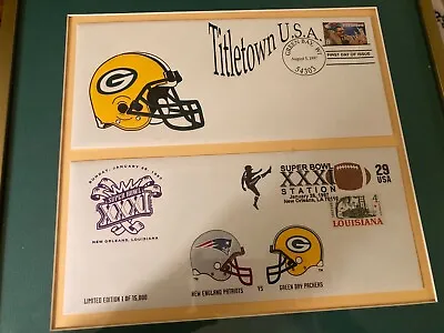 NFL Commemorative Envelopes- Green Bay Packers 1st Day Issue 1997 & SuperBowl  • $9