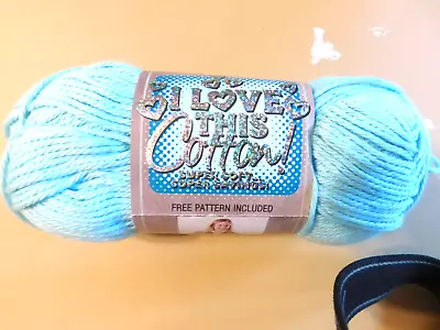 2 Skeins I Love This Cotton Yarn Hobby Lobby 3.5oz Aqua 68 • $10