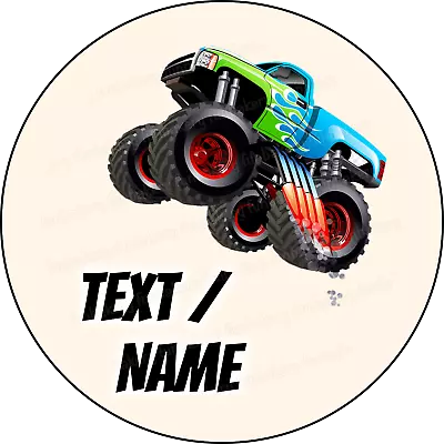 Monster Truck Cake Topper Party Decoration Personalized Name Birthday Edible New • $9.83