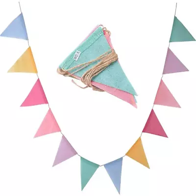 Triangle Flags Bunting Banner Outdoor Bunting For Garden Waterproof • £3.22