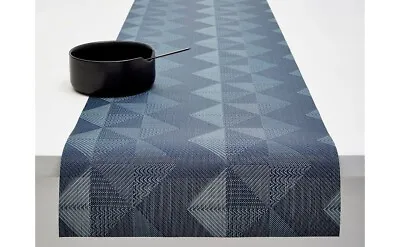 Chilewich Table Runner Quilted Ink Vinyl Tablerunner 14 X 72 In • $37.99