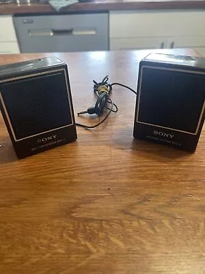 Sony SRS-3 Portable Mini Stereo Speaker System 3.5 MM Jack Vintage Tested/Works • $3