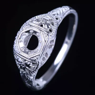 4mm Round Cut 925 Sterling Silver Plated White Gold Vintage Jewelry Antique Ring • $11.98