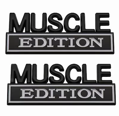 2pc MUSCLE  EDITION EMBLEM 3D Badge Nameplate Car Truck SUV (black White) • $15.99