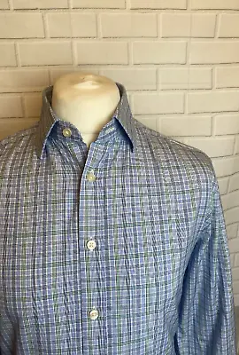 £12.99 • Buy Charles Tyrwhitt Shirt Blue Check 16  - 35  Slim Fit Double Cuff