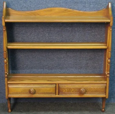 Ercol Old Colonial Solid Elm Hanging Plate Rack Shelves Model 1102 Golden Dawn • £225