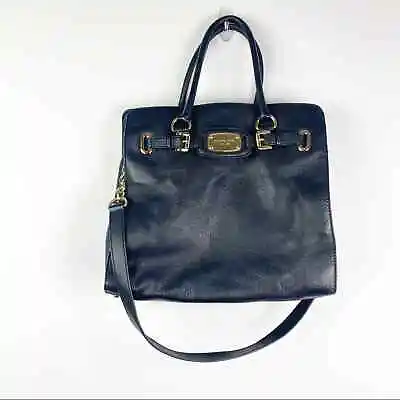 Michael Kors Hamilton Bag Black Leather Crossbody Gold Chain Large Size • $80