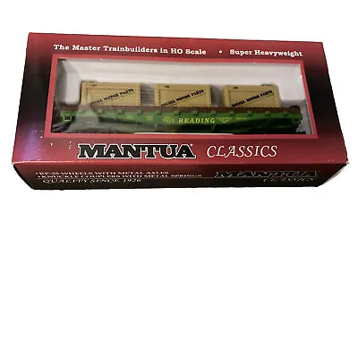 Mantua/Classics   Reading 42' Flat Car #9316 W/3-Crates Load & Kadees   1:87 • $15