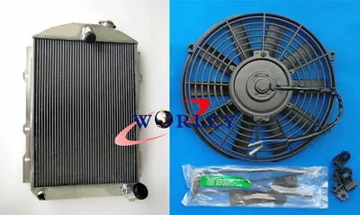 5 ROW Radiator&Fan For Chevrolet Hot Street Rod 350 V8 W/Chevy 6 Cyl 1938 38 MT • $205