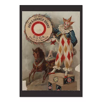 Arm & Hammer Baking Soda Vintage Style Clown Advertising Poster - Classic Art • $14.44