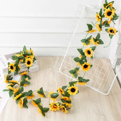 1Pack Artificial Sunflower Garland Decor Sunflower Vines Hanging Flowers Garland • $9.99