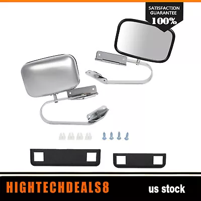 Side View Manual Mirrors Pair Set For 1980-1996 Ford F-Series Stainless Steel • $39.99