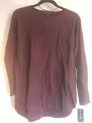 I.N.C. Lightweight Wool Sweater Shirttail Hem Maroon Petite PP • $6.60