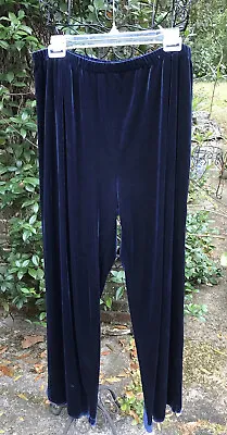 Coldwater Creek- VINTAGE BLUE VELOUR PANTS- Size XL- EUC • $19.99