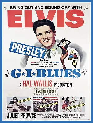 Decor Poster On CANVAS.Home Room Interior Wall.Elvis G.I Blues Film.6903 • $20