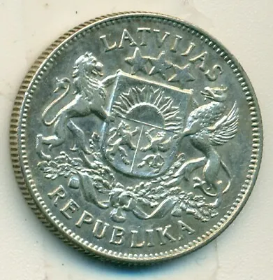 LATVIA 1926 2 Lati XF+ • $25