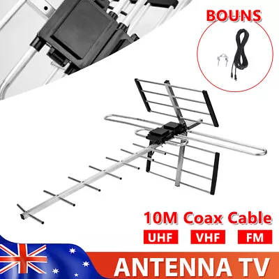 Digital TV Outdoor Antenna Aerial AUSTRALIAN Signal Booster Amplifier &10M Cable • $29.95