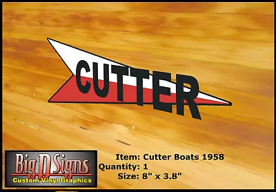1958 Cutter Boats Vinyl Decal Set (Qty-1 ) 8.0  X 3.8  Each Truck Car • $9.99