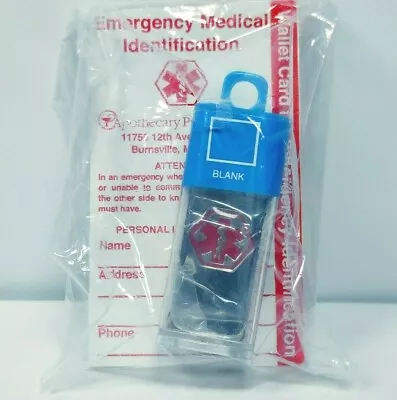 BLANK Medical Alert ID Necklace 24  Chain & Wallet ID Card FACTORY SEALED • $7.16