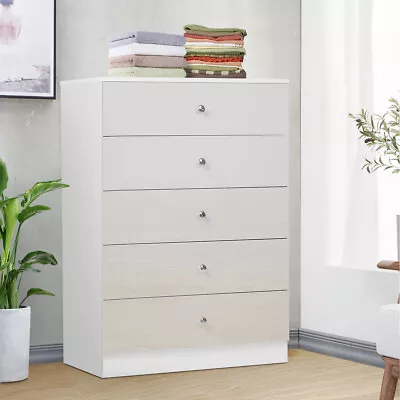 5 Drawer Chest Dresser Storage Tower Organizer Unit For Bedroom Closet Entryway • $149.99