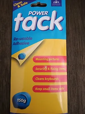 POWER TACK ADHESIVE PUTTY RE-USABLE Sticky Tac Glue Wall Poster. Like Blu Tack  • $8.30