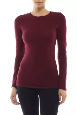 (Bozzolo) Long Sleeve Plain ROUND Neck T-shirts Cotton/Spandex Junior Size S M L • $9.99